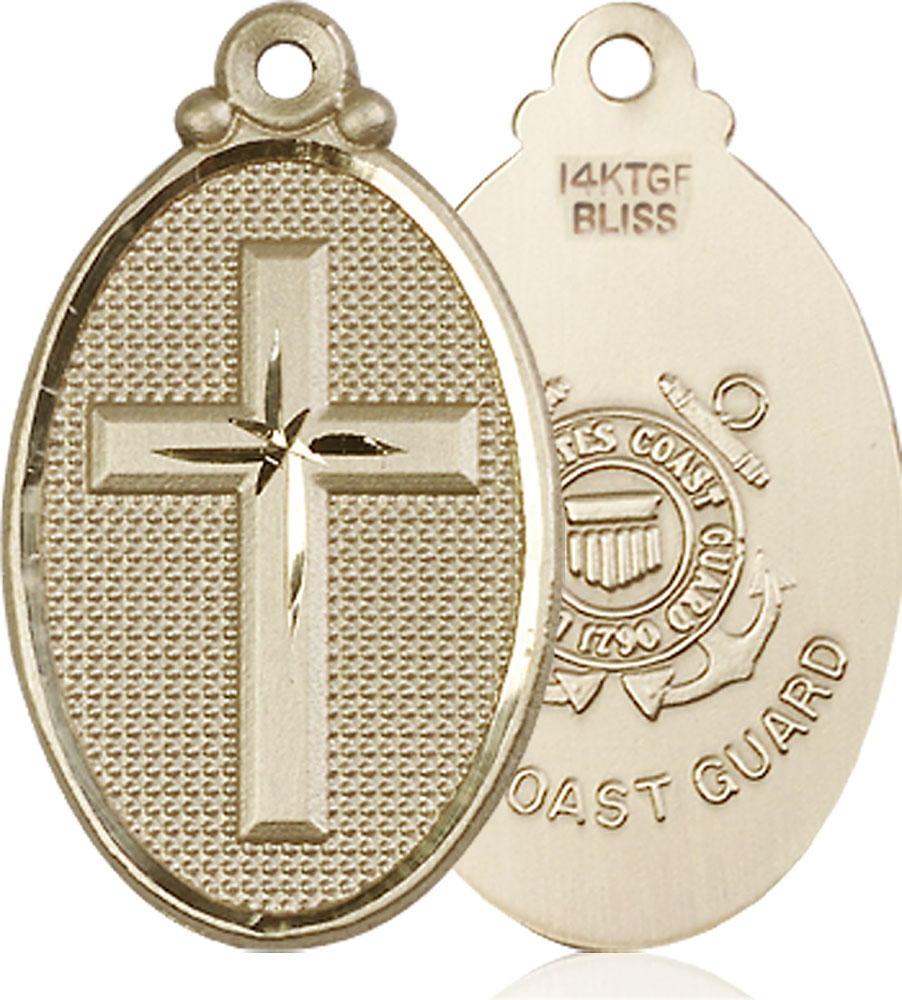14kt Gold Filled Cross Coast Guard Medal