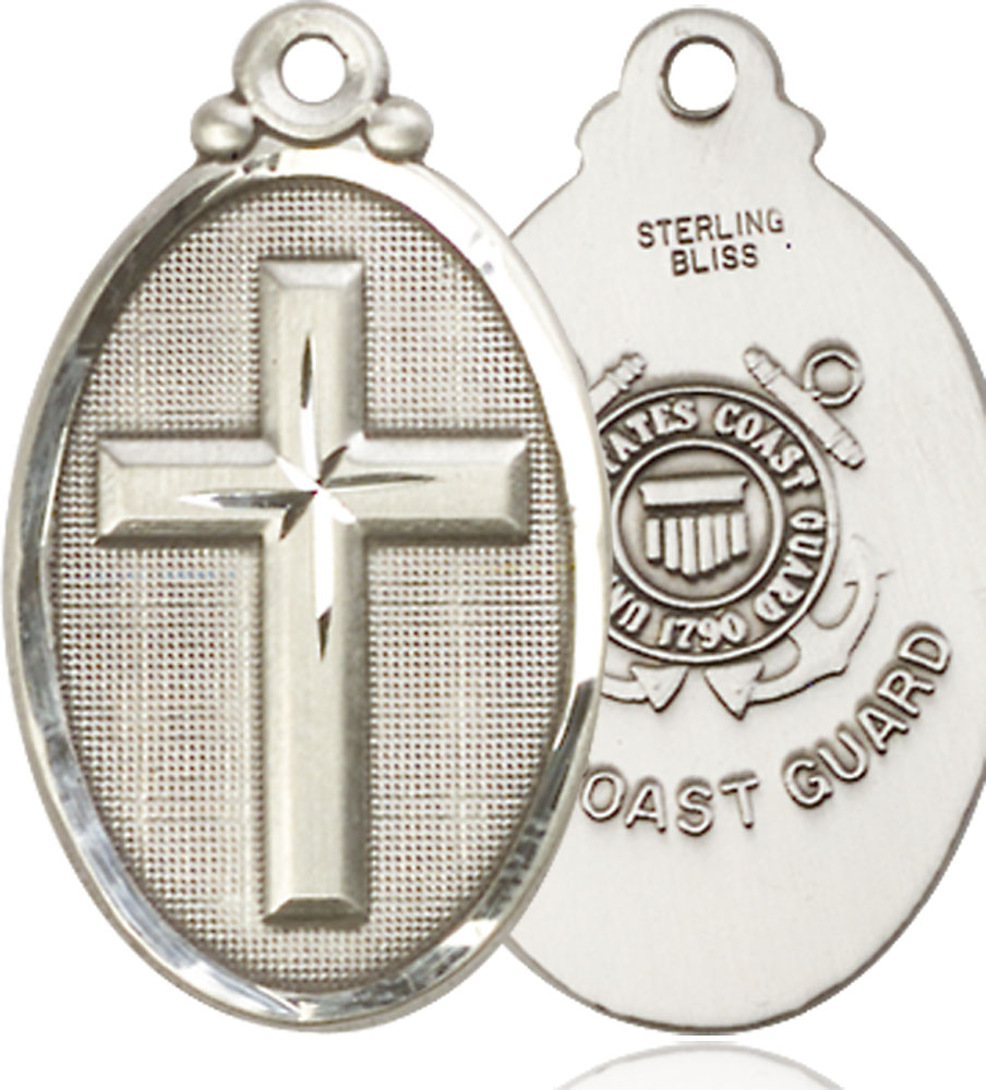 Sterling Silver Cross Coast Guard Medal