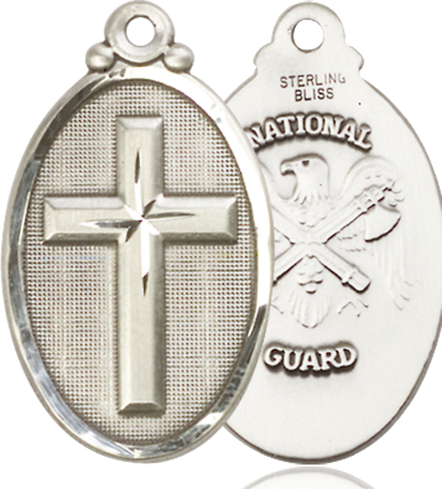 Sterling Silver Cross National Guard Medal