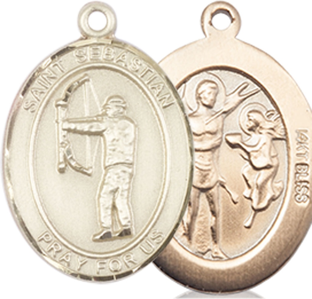 14kt Gold Saint Sebastian Archery Medal