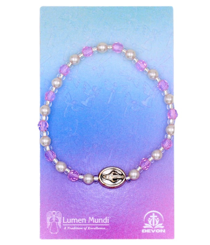 Kid's Crystal and Pearl Bracelet – Pink