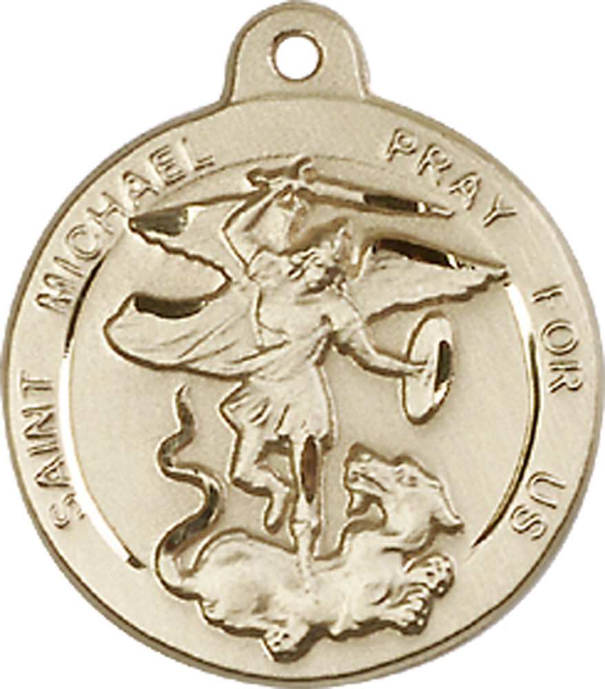 14kt Gold Saint Michael the Archangel Medal