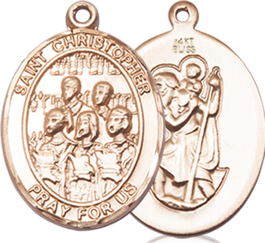 14kt Gold Saint Christopher Choir Medal