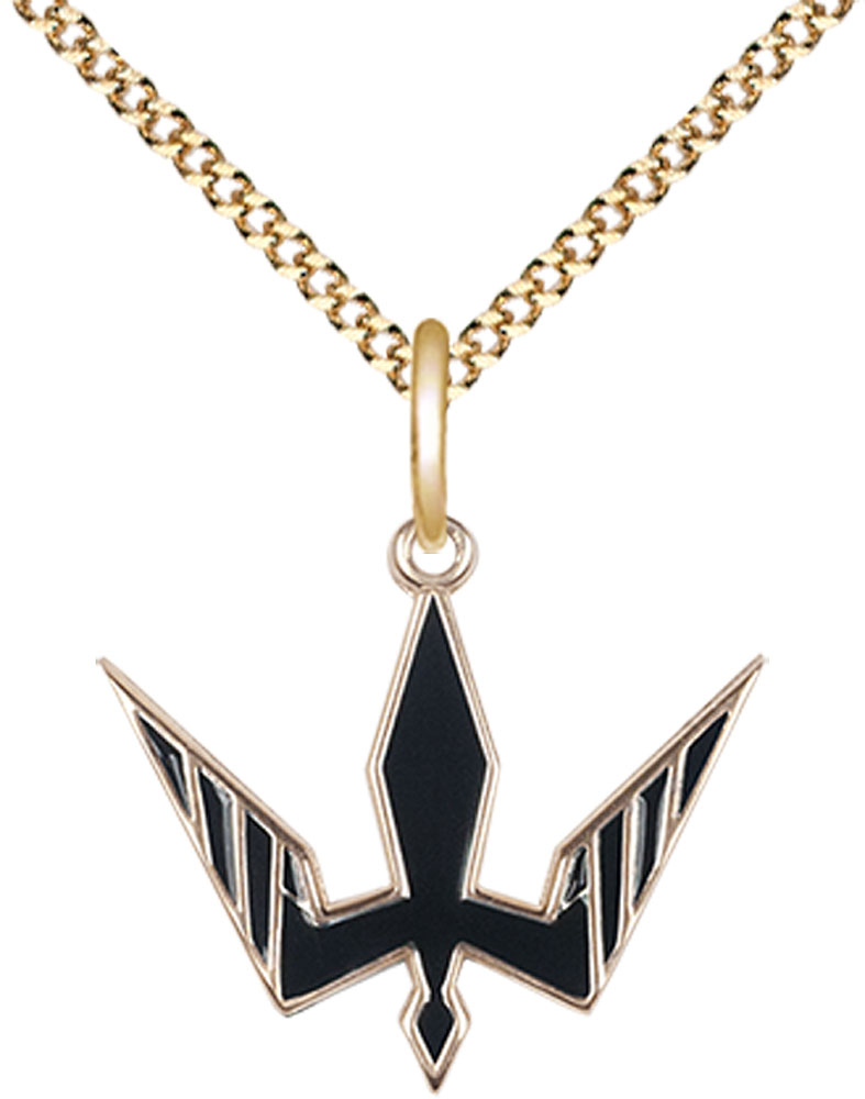 14kt Gold Filled Holy Spirit Pendant on a 18 inch Gold Plate Light Curb chain