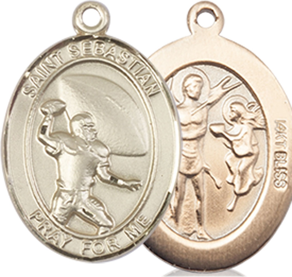 14kt Gold Saint Sebastian Football Medal