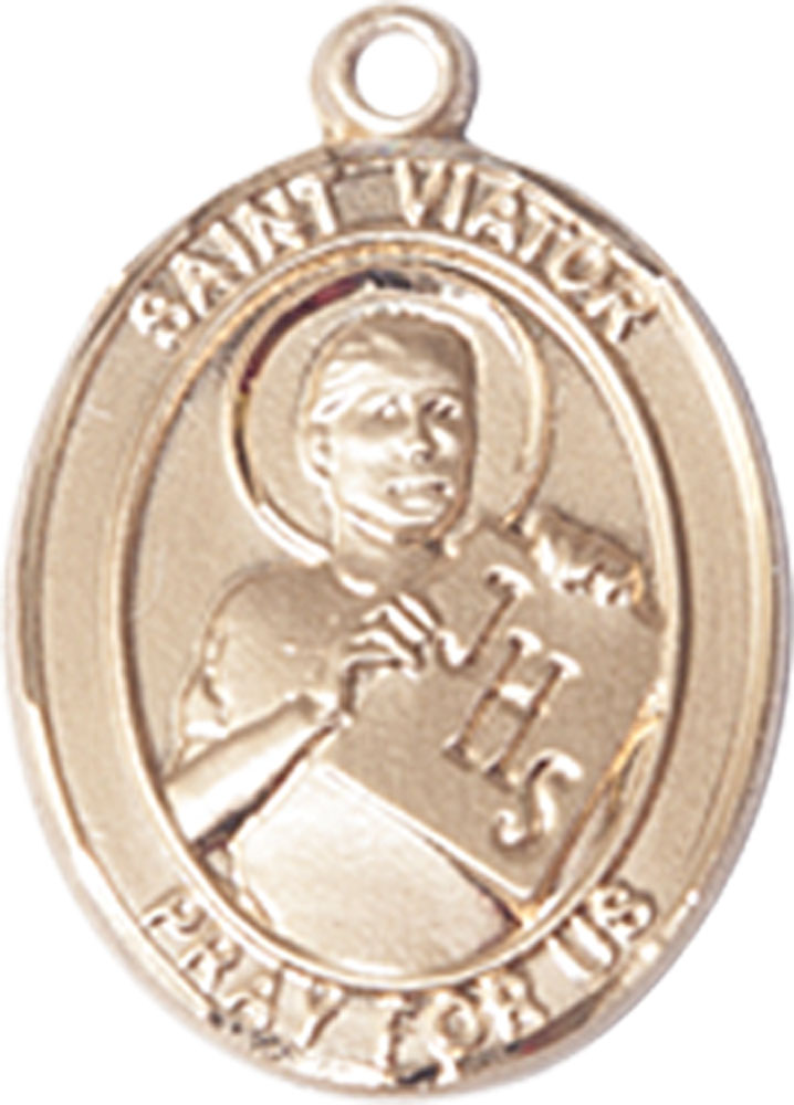 14kt Gold Saint Viator of Bergamo Medal