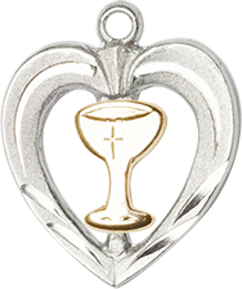 Two-Tone GF/SS Heart / Chalice Medal
