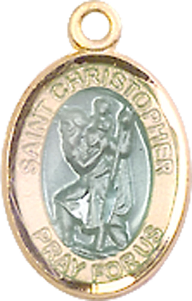 14kt Gold Saint Christopher w/Epoxy Medal