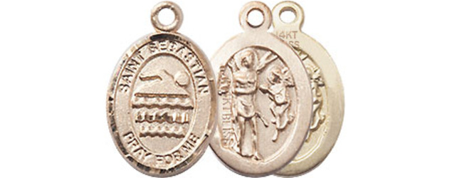 14kt Gold Saint Sebastian Swimming Medal