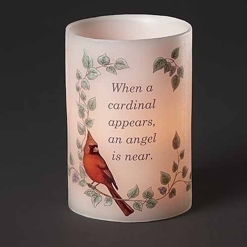 6&quot;H Memorial Led  Candle - Cardinal