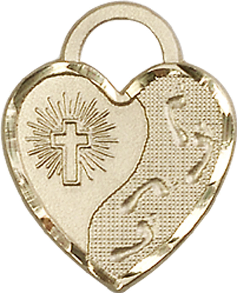 14kt Gold Filled Footprints Heart Medal