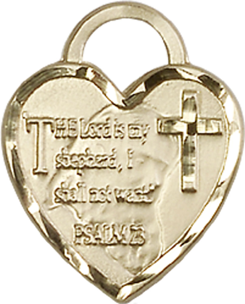 14kt Gold Filled Lord Is My Shepherd Heart Medal