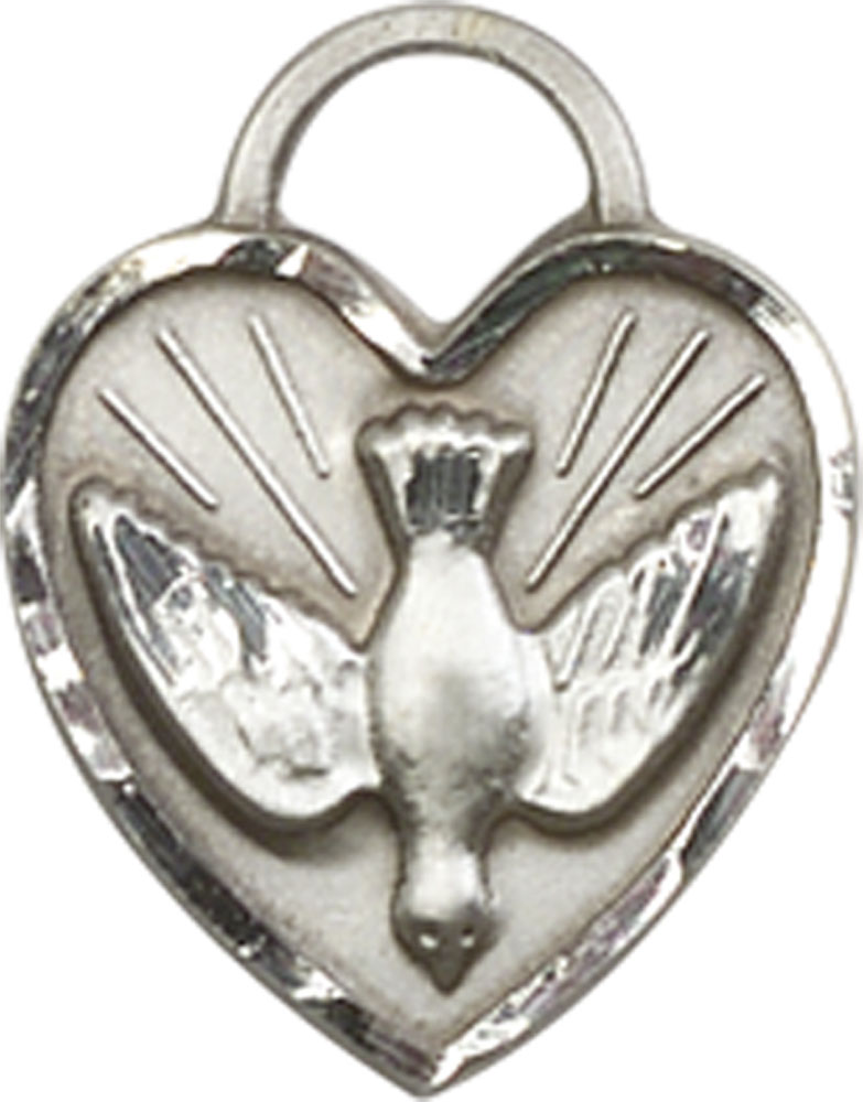 Sterling Silver Confirmation Heart Medal