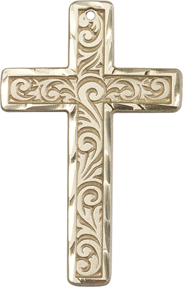 14kt Gold Filled Knurled Cross Medal