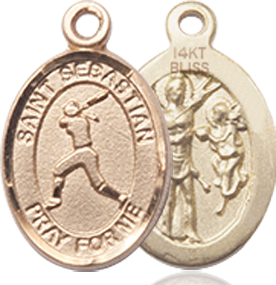 14kt Gold Saint Sebastian  Softball Medal
