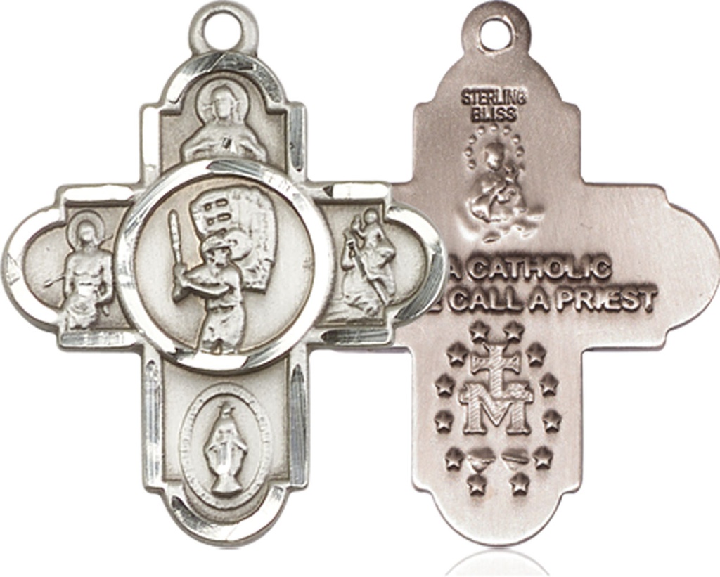 Sterling Silver 5-Way Baseball Medal