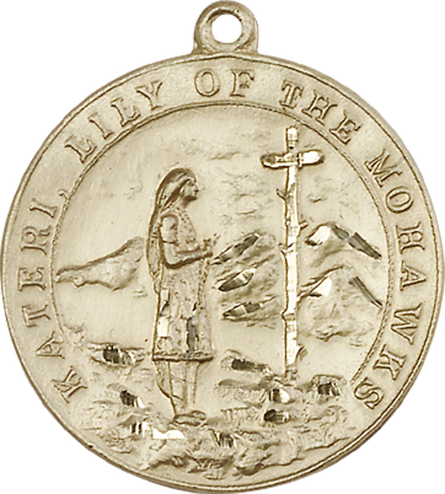 14kt Gold Filled Saint Kateri Medal