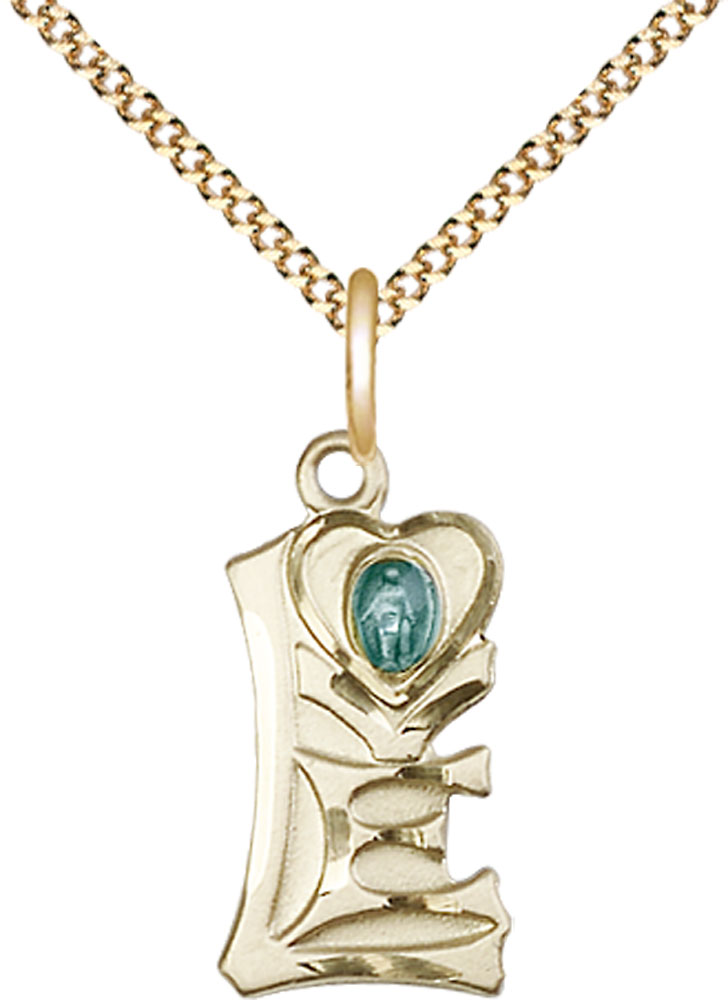 14kt Gold Filled Miraculous Pendant on a 18 inch Gold Plate Light Curb chain