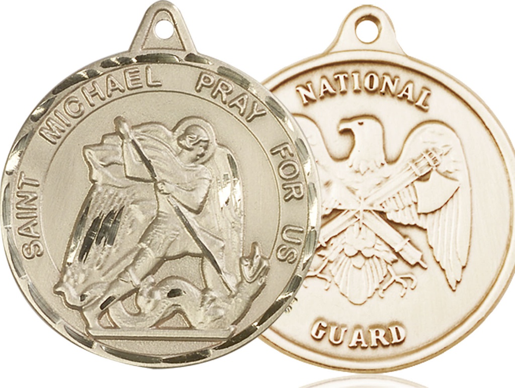 14kt Gold Saint Michael National Guard Medal