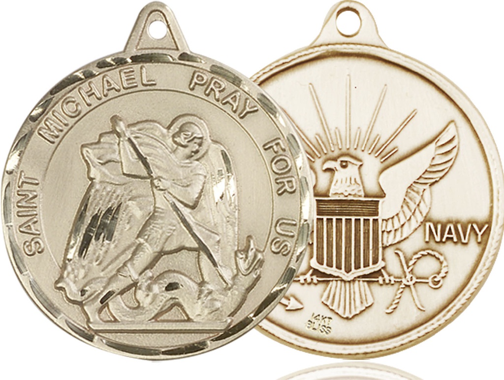 14kt Gold Saint Michael Navy Medal