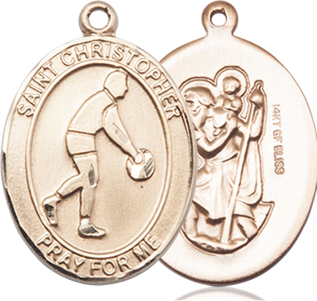 14kt Gold Filled Saint Christopher Basketball Medal