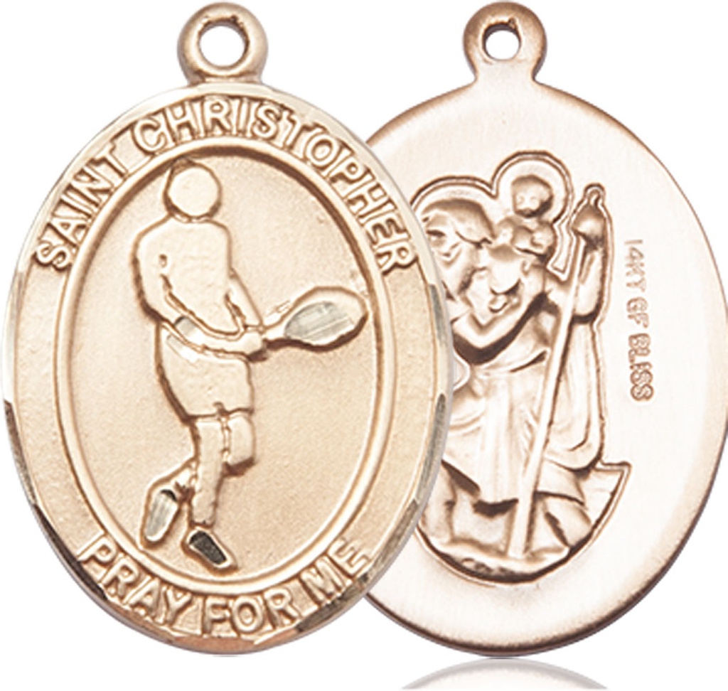 14kt Gold Filled Saint Christopher Tennis Medal