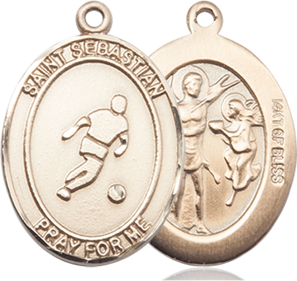 14kt Gold Filled Saint Sebastian Soccer Medal