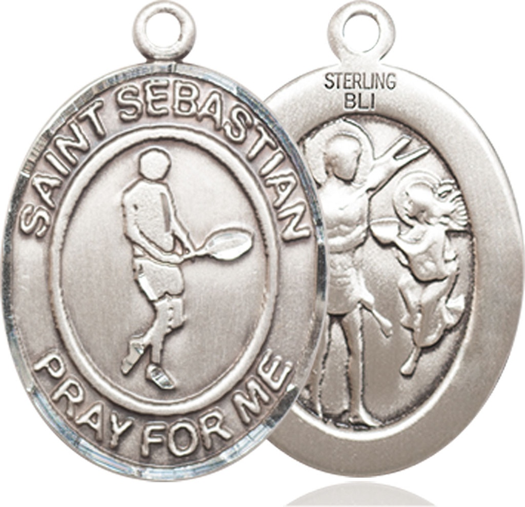 Sterling Silver Saint Sebastian Tennis Medal