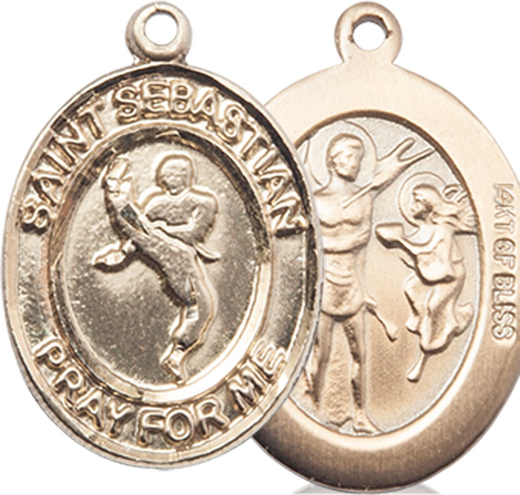 14kt Gold Filled Saint Sebastian Martial Arts Medal