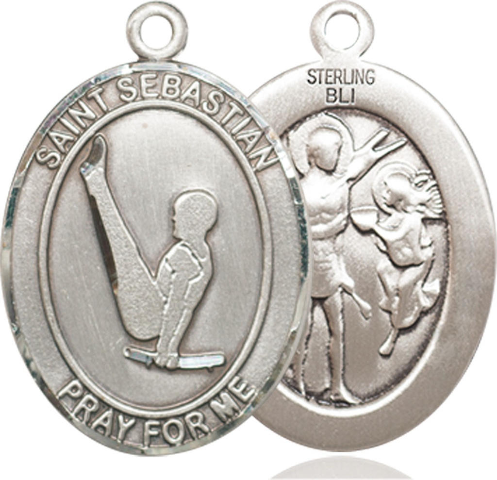 Sterling Silver Saint Sebastian Gymnastics Medal