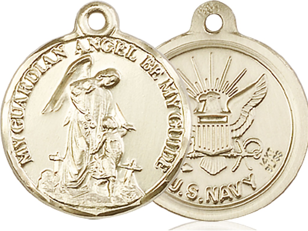 14kt Gold Guardian Angel Navy Medal