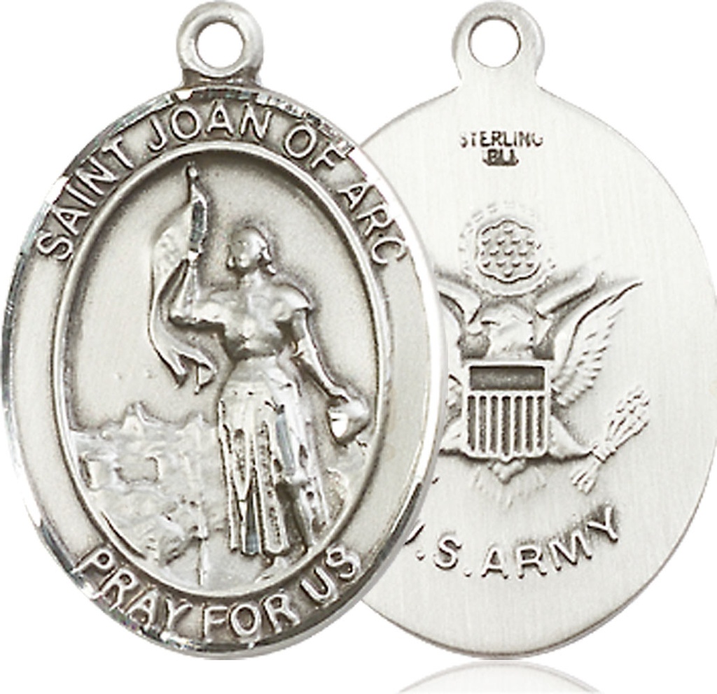 Sterling Silver Saint Joan of Arc Army Medal