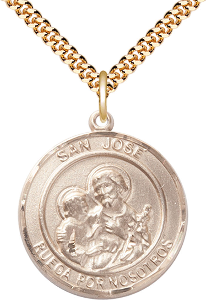 14kt Gold Filled San Jose Pendant on a 24 inch Gold Filled Heavy Curb chain