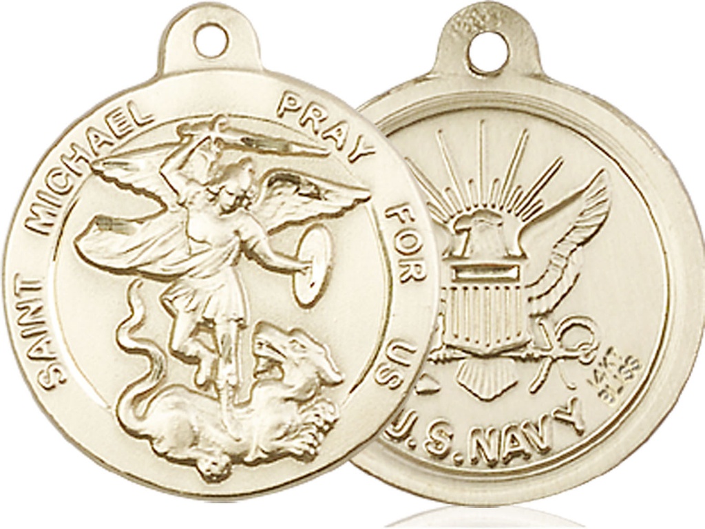 14kt Gold Saint Michael Navy Medal