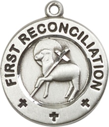 [4008SS] Sterling Silver First Reconciliation / Penance Medal