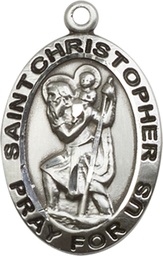 [4020SS] Sterling Silver Saint Christopher Medal