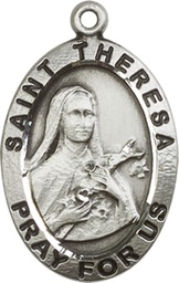 [4032SS] Sterling Silver Saint Theresa Medal