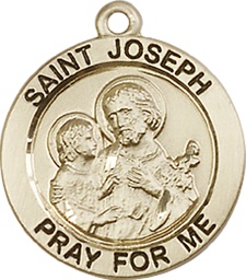 [4055GF] 14kt Gold Filled Saint Joseph Medal
