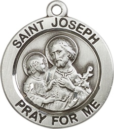 [4055SS] Sterling Silver Saint Joseph Medal