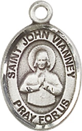 [9282SS] Sterling Silver Saint John Vianney Medal