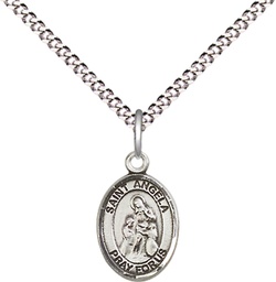[9284SS/18S] Sterling Silver Saint Angela Merici Pendant on a 18 inch Light Rhodium Light Curb chain