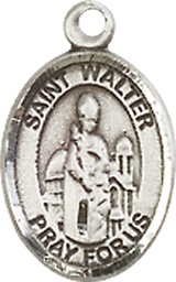 [9285SS] Sterling Silver Saint Walter of Pontnoise Medal
