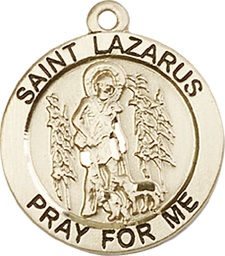 [4059GF] 14kt Gold Filled Saint Lazarus Medal