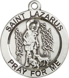 [4059SS] Sterling Silver Saint Lazarus Medal