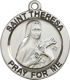 [4064SS] Sterling Silver Saint Theresa Medal