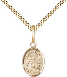 [9298GF/18G] 14kt Gold Filled Saint Fiacre Pendant on a 18 inch Gold Plate Light Curb chain