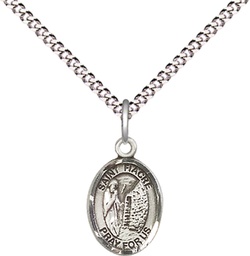 [9298SS/18S] Sterling Silver Saint Fiacre Pendant on a 18 inch Light Rhodium Light Curb chain