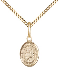 [9299GF/18G] 14kt Gold Filled Our Lady of Prompt Succor Pendant on a 18 inch Gold Plate Light Curb chain