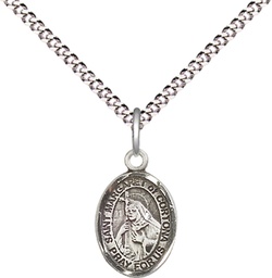 [9301SS/18S] Sterling Silver Saint Margaret of Cortona Pendant on a 18 inch Light Rhodium Light Curb chain
