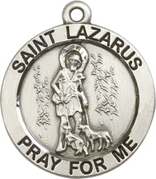 [4085SS] Sterling Silver Saint Lazarus Medal